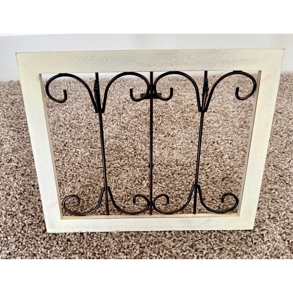 Hobby Lobby Scrollwork Picture Frame Cream Bronze 11.5x8.5 Excellent Distressed